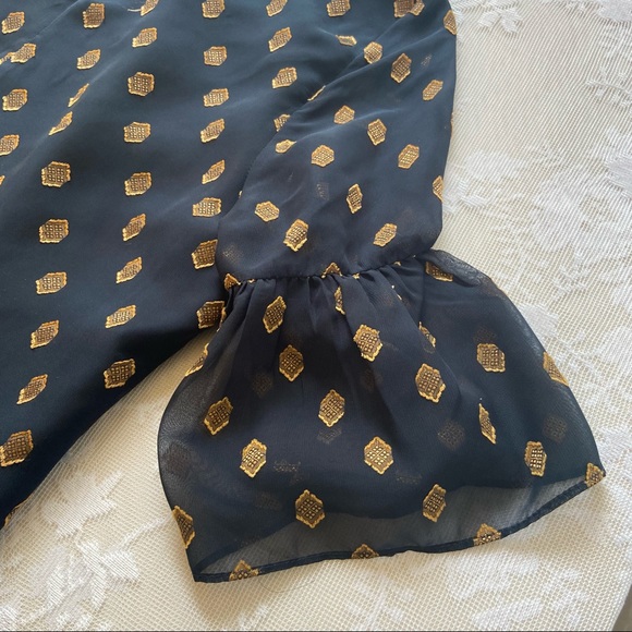 World Market Blue & Gold Blouse Size XL - Picture 7 of 11